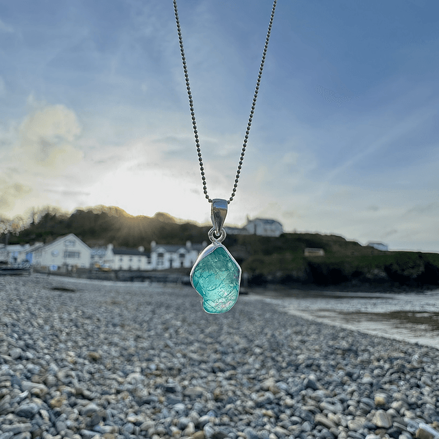 Raw Aquamarine Stone Necklace