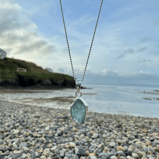 Raw Aquamarine Stone Necklace