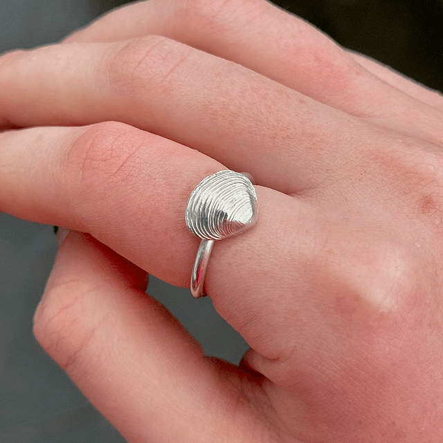 Silver Clam Shell Ring