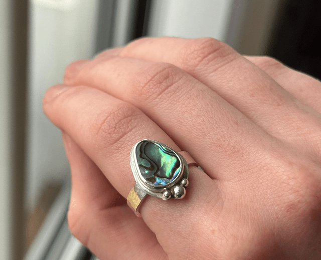 Abalone Detail Silver Ring