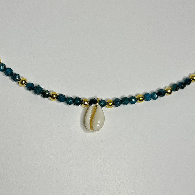 Cowrie & Blue Agate Bracelet