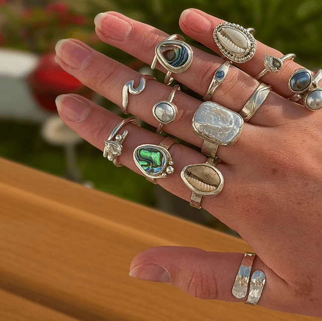 Abalone Detail Silver Ring