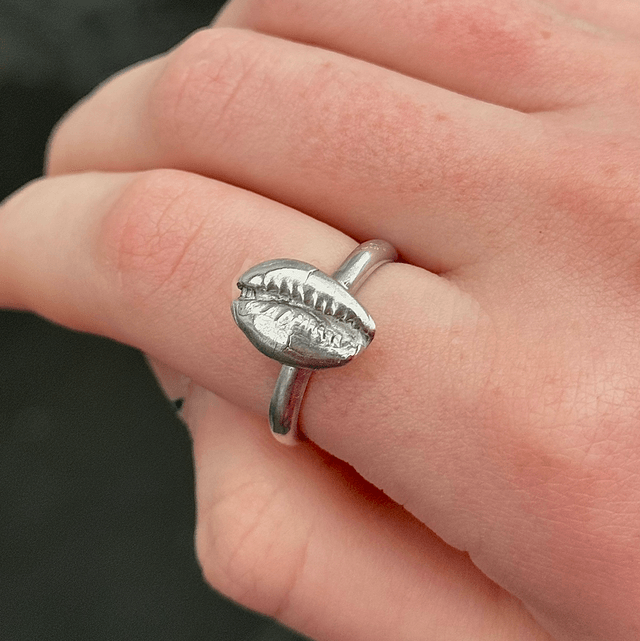 Silver Cowrie Shell Ring