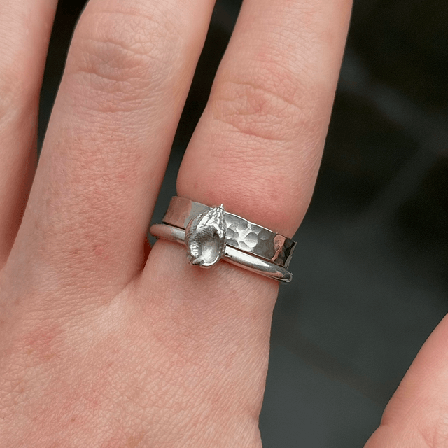 Silver Spiral Shell Ring